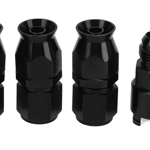 Kickin It With 6AN 3/8 Fuel Line Fitting Kit Using Flexible PTFE Nylon Hose For LS Swap EFI Systems That Are Totally Leak-Proof And Have 15 Connectors. black 6AN fuel line fittings