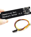 Capacitive Soil Moisture Sensor Module 3.3 To 5.5V With Cable For Arduino shown with cables, perfect for DIY garden monitoring.