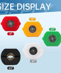 Size display of Five Pack Pressure Washer Nozzle Tips With 1 Quarter Inch Quick Connect, showing 0°, 15°, 25°, 40°, 65° tips
