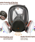 Full Face Reusable Respirator for Organic Vapor and Particulate Filter Protection, Pro Grade Comfort for Painting Polishing and Welding, FF400 VSeries Style