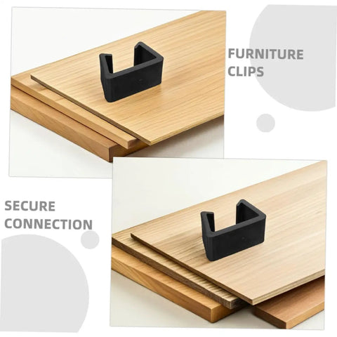 6 Piece Precision Furniture Clips For Sectional Rattan Chairs And Outdoor Garden Couches displaying secure connection on wood