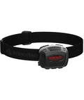 Black Quad 4 LED Tactical Headlamp with Focused Wide Beam for Camping, Hiking, Running, Night Work; front view
