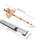 Heavy Duty Aluminum Miter Gauge With Integrated Track Stop And Etched Scale Ruler, dimensions 450mm x 60mm.