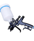 Top Shelf Hvlp Paint Sprayer Gun Featuring 1.3 Mm Nozzle And 600 Ml Reusable Cup For Auto Furniture And Woodworking Dropping Hella Even Basecoat And Clear Coat Finishes Daily, showing a spray gun with a 600ml cup.