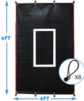 Heavy Duty PVC Strike Zone Backstop For Baseball Pitching And Batting Cage Protection 4x6 Feet Rectangular With Vinyl Padding