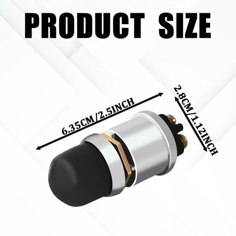 Beefy Waterproof 12V 50A Momentary Push Button Starter Switch Kit For Cars Trucks Boats RVs And ATVs With Pop Up Button And Easy Push To Start Ignition System, 6.35cm size