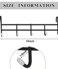 Two Pack 5 Hook Attachments For Wire Shelving Racks, Chrome Plated Steel Shelf Hooks, Size 1.5 X 12 X 4 Inches