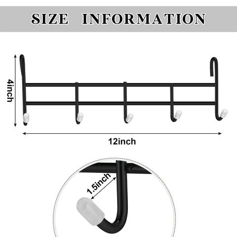 Two Pack 5 Hook Attachments For Wire Shelving Racks, Chrome Plated Steel Shelf Hooks, Size 1.5 X 12 X 4 Inches