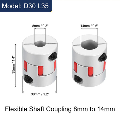 Dope Flexible Plum Shaft Coupling 8mm To 14mm Aluminum Motor Connector for 3D Printer CNC Machine and Servo Stepper