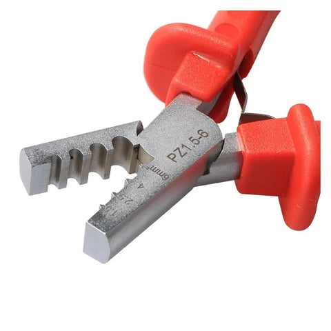 Get The Ultimate 800-Piece Cable Wire Connector Crimping Terminal Kit Plus One Heavy Duty Hand Ferrule Plier Tool For Fast Professional Electrical Repairs And Wiring Projects Anytime. red ferrule crimping plier close-up