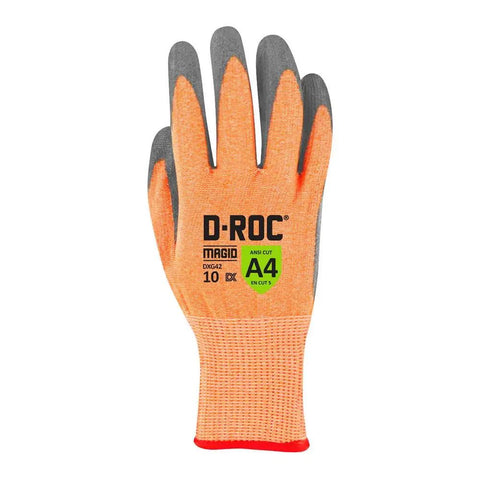 DX Technology Cut Resistant Work Glove With Polyurethane Palm ANSI A4 Protection Size 9 Large, showing front view