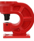 Heavy Duty CH-60L Hydraulic Crimping Tool And Punch Machine With Powerful 31 Ton Pressure For Easy Hole Drilling Durable CR45 Steel Construction Heat Resistant Long Lasting Performance For Pros close-up view of red crimping head.