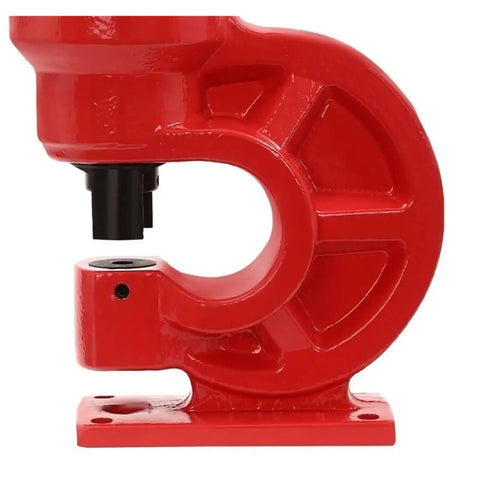 Heavy Duty CH-60L Hydraulic Crimping Tool And Punch Machine With Powerful 31 Ton Pressure For Easy Hole Drilling Durable CR45 Steel Construction Heat Resistant Long Lasting Performance For Pros close-up view of red crimping head.