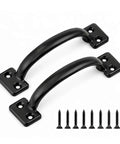 Beefy Heavy Duty Barn Door Gate Pull Handle Black Zinc Alloy Hardware With Rust Resistant Finish 6.5 Inch Outdoor Indoor Utility Pull For Shed Fence Screen Door And Cabinet Screws Included