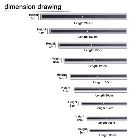 Dimension drawing of JGSYD Smart Sensor Control Wall Light with Motion Sensor Led Wall Lamp Acrylic Wall Mounted Long Strip 100Cm.