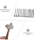 Leather Craft Tool Set 20Pcs Saddle Stamp Punch Kit For Leather Stamping And Carving Patterns On Belts Wallets And Bags