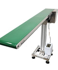 PVC Belt Conveyor 47 Inch Long 5.9 Inch Wide Aluminum Frame Countertop Transport Conveyor With Adjustable Speed 110V 120W Green Industrial Workhorse