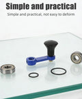 Heavy Duty Rotary Tiller Handle Attachment Two Pack With Manual Hand Crank Lift parts on glass surface