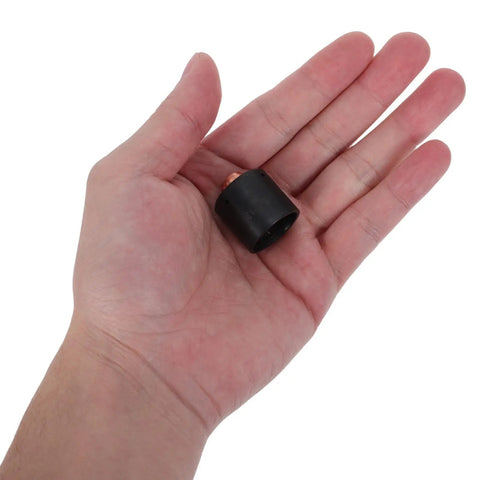 High Performance Plasma Cutter Start Cartridge Consumable With Circuit Protection For Durable Torch shown in hand for sizing.