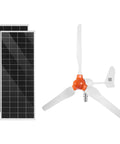 Two 100W solar panels with a 400W wind turbine from 12V 600W Solar Wind Power Kit With Two 100W Solar Panels 400W Wind Turbine 12.8V 100Ah LiFePO4 Battery 1000W Inverter And MPPT Hybrid Controller For Off Grid Home RV Boat Camping