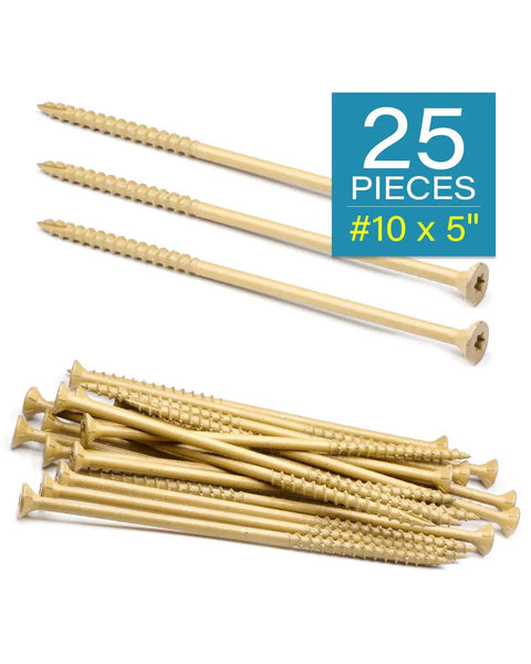 Heavy Duty Built To Last 5 Inch No 10 Exterior Wood Deck Screws Epoxy Coated for pressure treated lumber, star drive