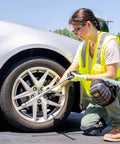 Person wearing Lightweight Gel Knee Pads With Slip Resistant Caps And Adjustable Straps For Construction Work on knees