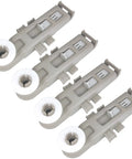 Dishwasher Rack Wheels Upper Dishrack Roller Replacement Parts PS11769236 WP8575281 4 Pack shown in gray plastic
