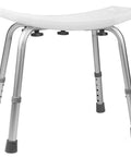Non Slip Aluminum Shower Chair Bath Seat for Tub or Shower, Adjustable Height, Plastic Seat, No Tools Needed, Holds Up to 300 Pounds