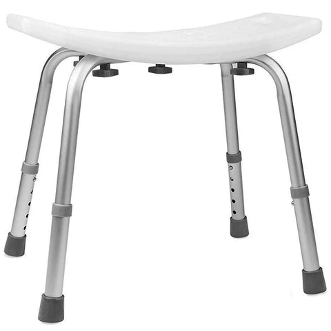 Non Slip Aluminum Shower Chair Bath Seat for Tub or Shower, Adjustable Height, Plastic Seat, No Tools Needed, Holds Up to 300 Pounds