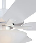 Classic 52 Inch LED Ceiling Fan With Light Kit, Crisp White Finish, Reversible Blades, Frosted Glass, Indoor Mount Detail