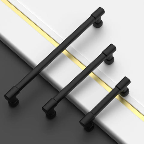 Upgrade Your Kitchen Game With Slick Matte Black Cabinet Pulls And 5 Inch Drawer Handles Heavy Duty 10 Piece Set Of Rust Resistant Metal Hardware on display.