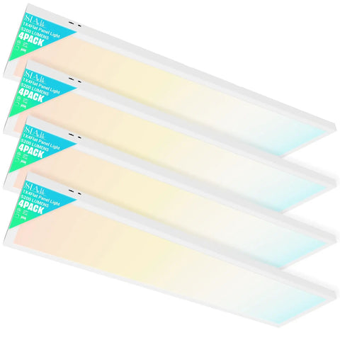 Flat Panel LED Light 1x4 Ft Surface Mount Ceiling Fixture 24W 30W 40W Selectable Output 5200 Lumen Brightness for office