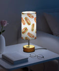 Hotdog Watercolor Decor Bedside Table Lamp With 3 Way Dimmable Touch Control And Built In Charging Station Featuring USB C Port