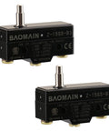 General Purpose Micro Switch With Slim Spring Plunger And Screw Terminals, Momentary SPDT 1NO 1NC, 15A Rating, AC 250V 15A