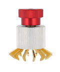 Watch Crystal Remover And Presser Tool Set with red knob, silver body, and gold prongs for front case opener and glass replacement.