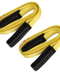 Two Pack 1 Inch By 8 Foot Beefy Lift Slings With Wear Guard Ends Flat Eye Web Straps Heavy Duty Lifting Slings 2 Reinforced Loops
