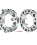 2Pcs 8x170 Wheel Spacers 1.5 Inch Thick with 125mm Hub Bore and 14x1.5 Thread Pitch, 8 Lug, Silver, displayed side by side