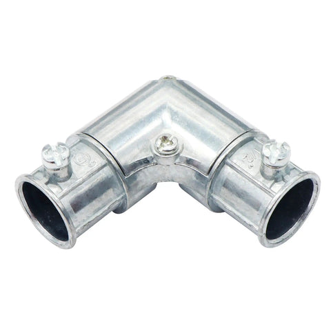 Ten Pack One Half Inch EMT To EMT 90 Degree Inside Corner Pulling Elbows Zinc Die Cast Conduit Fittings Cap Elbow With Set Screw Combo Head CULus Listed