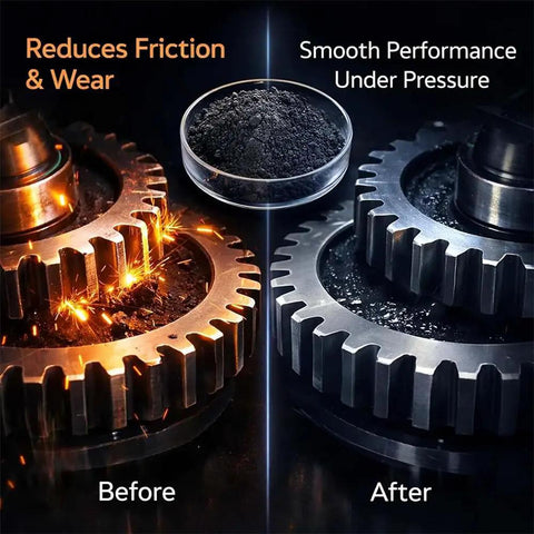 Industrial Grade MoS2 Powder 100g Molybdenum Disulfide Dry Lubricant With 1.3 Micron Particles reducing friction on gears