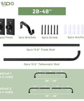 Wrap Around Blackout Curtain Rods 28 To 48 Inch Adjustable Window Rod Heavy Duty Curved French Metal Drapery Bar parts and installation
