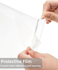Removing protective film from Two Pack Tilted Keyboard Stand In Clear Acrylic For Ergonomic Typing, showing clear finish