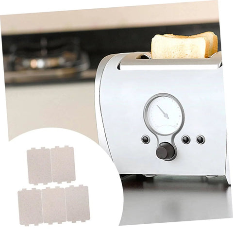 10 Piece Heat Resistant Mica Sheet For Microwave Oven Insulation shown with kitchen toaster