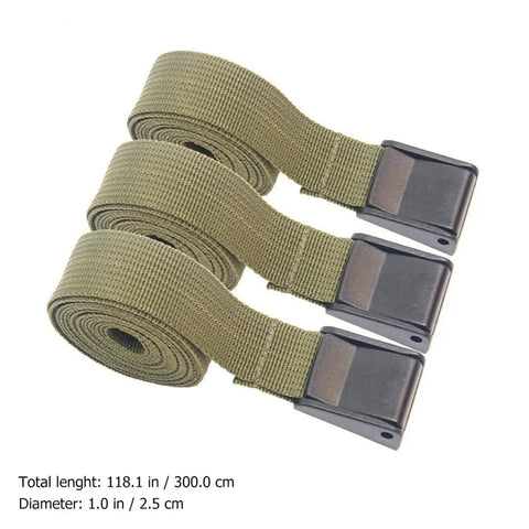 Military Green Three Piece 25mm Wide Cargo Lashing Straps With Quick Release Buckles For Camping Luggage And Cargo Securement Tough As Nails Durable Ties For Tents Mats Backpacks Gear And Outdoor Adventures