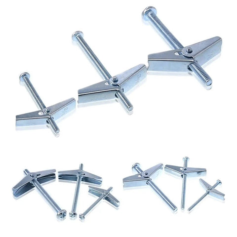 Heavy Duty Toggle Bolts Set Three Box 135 Pieces For Hollow Walls And Drywall Ceiling Mounts Including Beefy Toggle Bolts And Wing Nuts Rust Resistant Premium Metal Perfect For Lightweight Fixtures Shelves Cabinets shown in multiple sizes and views.