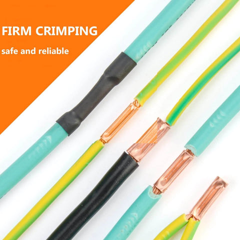 250 Piece Wire Ferrule Kit With Seven Size Copper Crimp Connectors Non Insulated Electrical Butt Terminals Assorted Set For Wiring