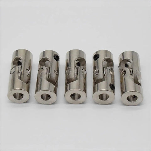 Heavy Duty 6mm Metal Universal Joint Shaft Coupler For RC Car Gimbals and Motor Connexions Fits 2 To 10mm Sizes, set of five.