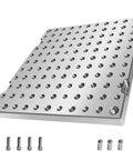 Heavy Duty 6061 Aluminum Tooling Plate 10X10 Inch Anodized CNC Jig Fixture Plate with precision tapped holes and bolts.