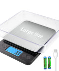 Digital Kitchen Scale For Cooking And Baking, 5Kg Capacity, 0.1g Precision, USB Rechargeable, large tray and backlit display