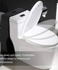 Zero Drama Soft Close Toilet Seat White Square Shape Quiet Slow Closing Lid on modern toilet with ergonomic design.