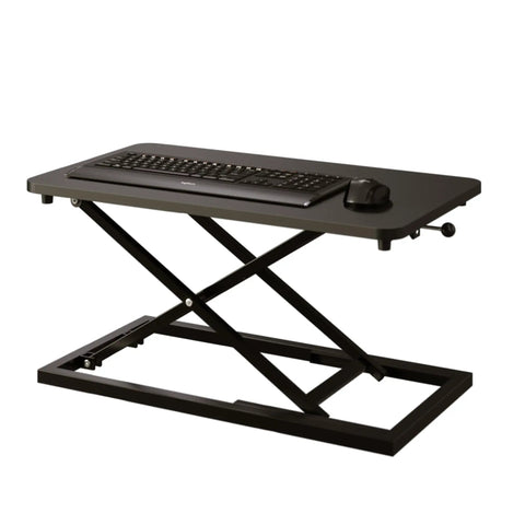 24 Inch Scissor Lift Keyboard And Mouse Riser For Standing Desk Converter, height adjustable ergonomic sit stand workstation, black.